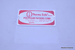 THERMO SAFE BRAND INSULATED POLYFOAM PACKERS MODEL 301