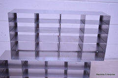 2 STAINLESS STEEL LABORATORY CRYO STORAGE FREEZER RACK