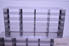 2 STAINLESS STEEL LABORATORY CRYO STORAGE FREEZER RACK