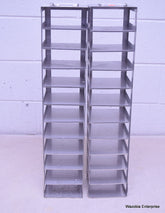 2 STAINLESS STEEL LABORATORY CRYO STORAGE FREEZER RACK