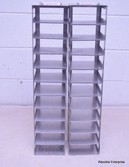 2 STAINLESS STEEL LABORATORY CRYO STORAGE FREEZER RACK