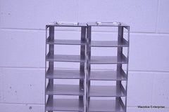 2 STAINLESS STEEL LABORATORY CRYO STORAGE FREEZER RACK
