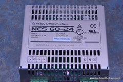 NEMIC-LAMBDA NES 60-24 POWER SUPPLY INPUT 100-240V ~1.4A OUTPUT 24V-2.5A