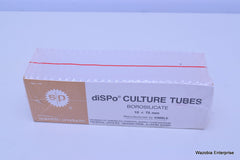 SP SCIENTIFIC PRODUCTS DISPO CULTURE TUBES BOROSILICATE 10 X 75 MM T1290-2