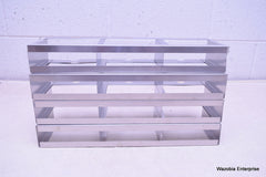 4 STAINLESS STEEL LABORATORY CRYO STORAGE FREEZER RACK