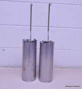 2 STAINLESS STEEL LABORATORY TUBES WITH ACCESSORIES