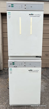 DOUBLE STACKED NUAIRE DH AUTOFLOW CO2 AIR-JACKETED INCUBATOR MODEL NU-5510
