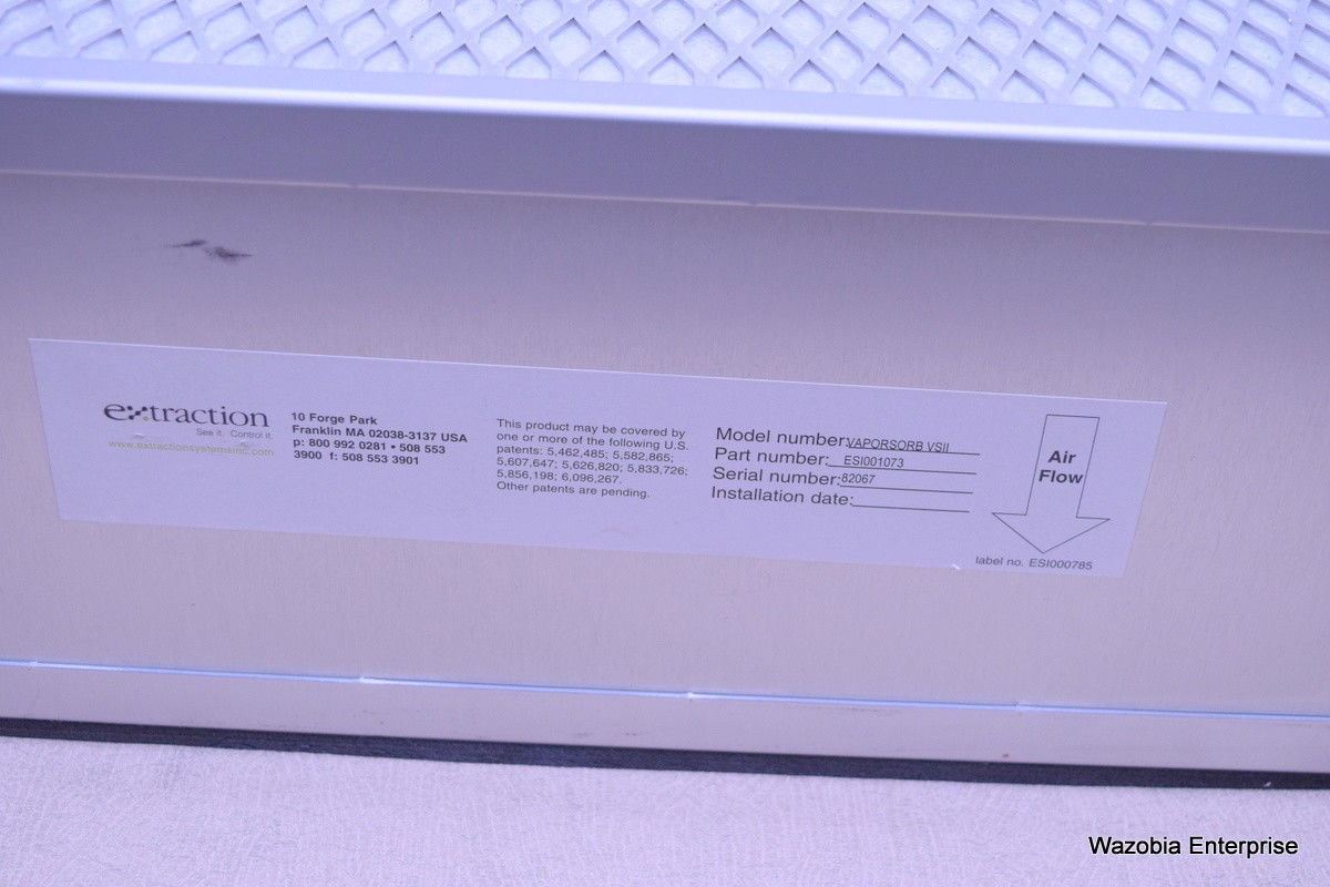 EXTRACTION AIR FILTER MODEL VAPORSORB VSII