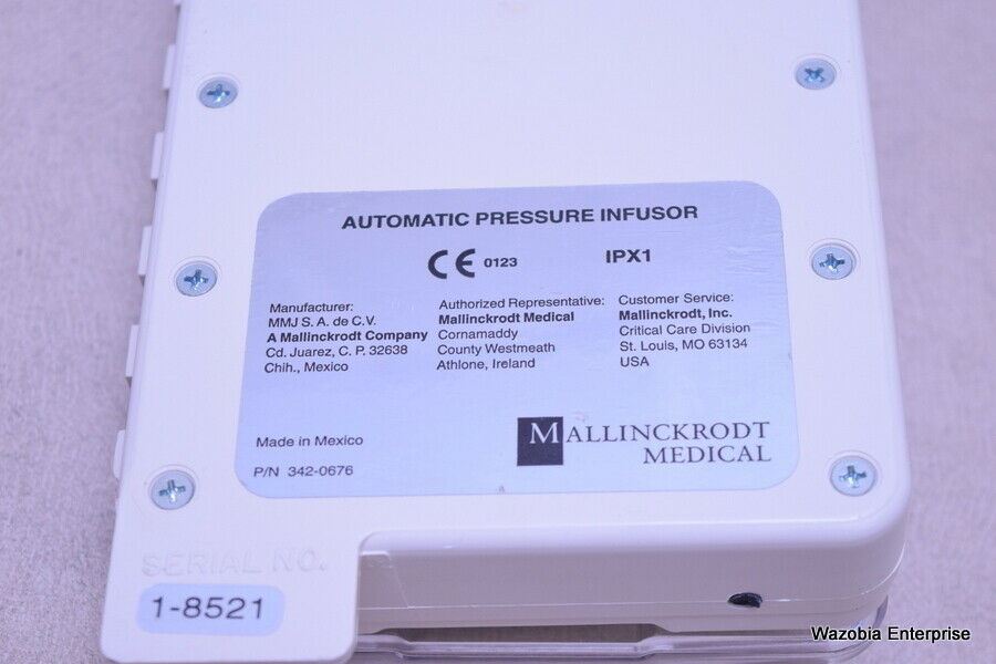 MALLINCKRODT MEDICAL AUTOMATIC PRESSURE INFUSOR MODEL AD-1000