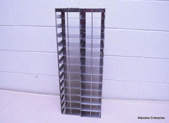 LOT OF 2 STAINLESS STEEL LAB CRYO STORAGE FREEZER RACK CRYOGENIC 5 ½ x5 ¾ x 28 ½