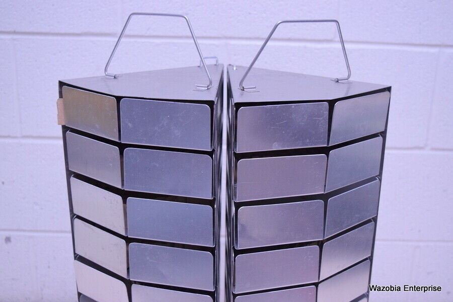 LOT OF 2 STAINLESS STEEL LAB CRYO STORAGE FREEZER RACK CRYOGENIC 8 ¼ x9⅛ x23¼