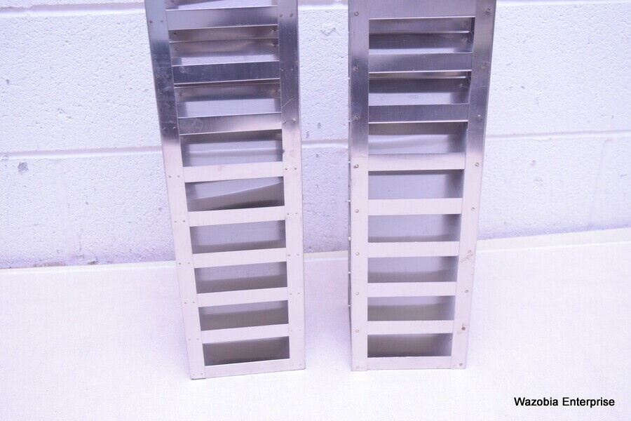 LOT OF 2 STAINLESS STEEL LAB CRYO STORAGE FREEZER RACK CRYOGENIC 5 ½ x 5 ½ x 28