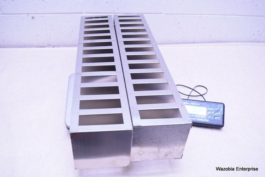 LOT OF 2 STAINLESS STEEL LAB CRYO STORAGE FREEZER RACK CRYOGENIC 5 ½ x 5 ½ x 28