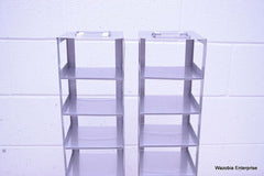 LOT OF 2 STAINLESS STEEL LAB CRYO STORAGE FREEZER RACK CRYOGENIC 5½ X 5½  x 25¾