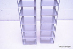 LOT OF 2 STAINLESS STEEL LAB CRYO STORAGE FREEZER RACK CRYOGENIC 5½ X 5½  x 25¾