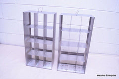 LOT OF 2 STAINLESS STEEL LAB CRYO STORAGE FREEZER RACK CRYOGENIC 11 X 5½ x  22¼