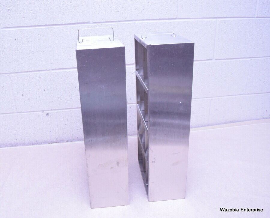 LOT OF 2 STAINLESS STEEL LAB CRYO STORAGE FREEZER RACK CRYOGENIC 11 X 5½ x  22¼