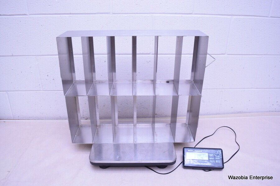 LOT OF 2 STAINLESS STEEL LAB CRYO STORAGE FREEZER RACK CRYOGENIC 21½ X 5½ x 9¼