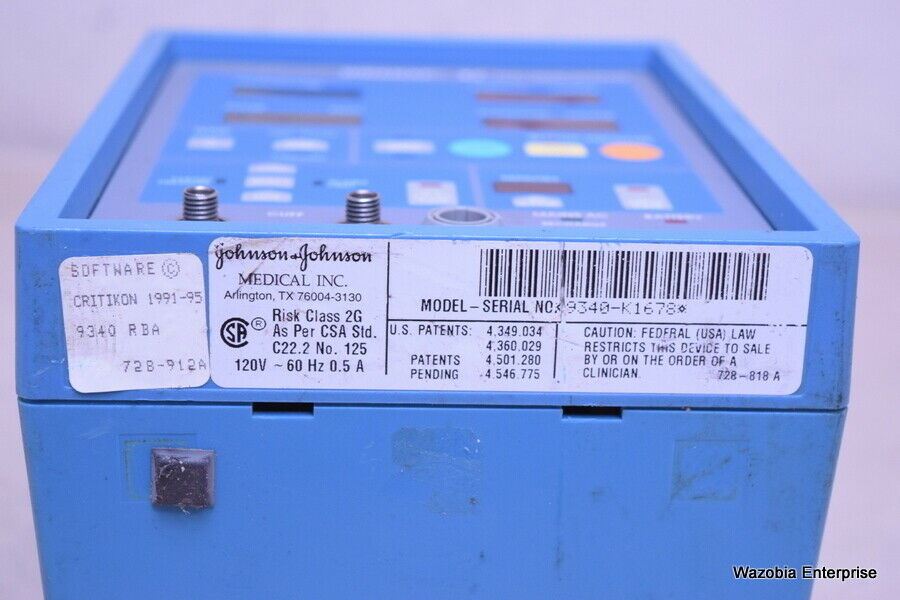 JOHNSON AND JOHNSON DINAMAP VITAL SIGNS MONITOR MODEL 9340