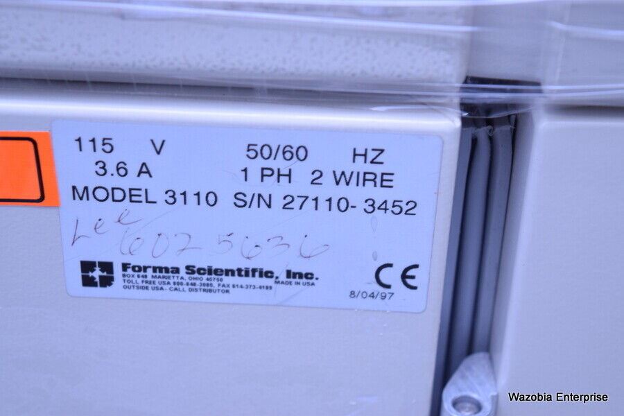 FORMA SCIENTIFIC CO2 WATER JACKETED INCUBATOR MODEL 3110