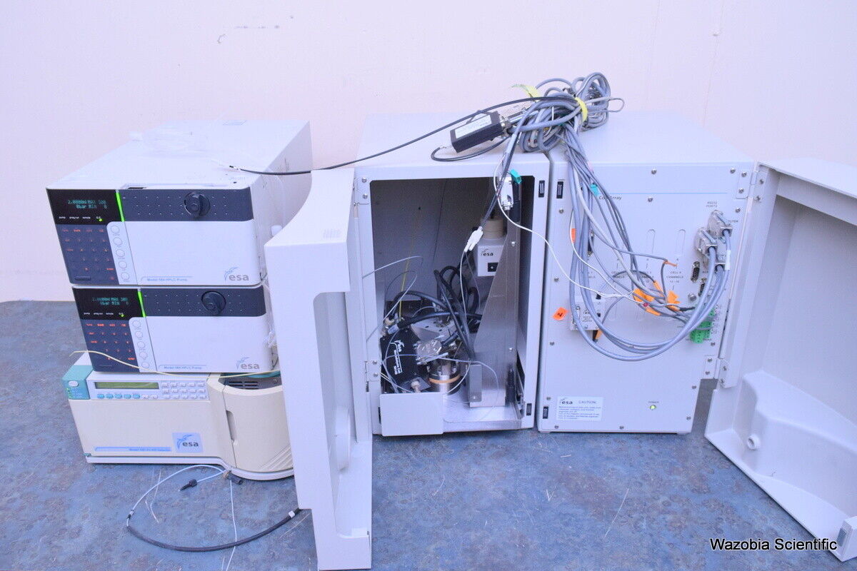 SHIMADZU PROMINENCE ESA HPLC 584 PUMP  528 UV-VIS DETECTOR COUL 5014B 5020 CELL