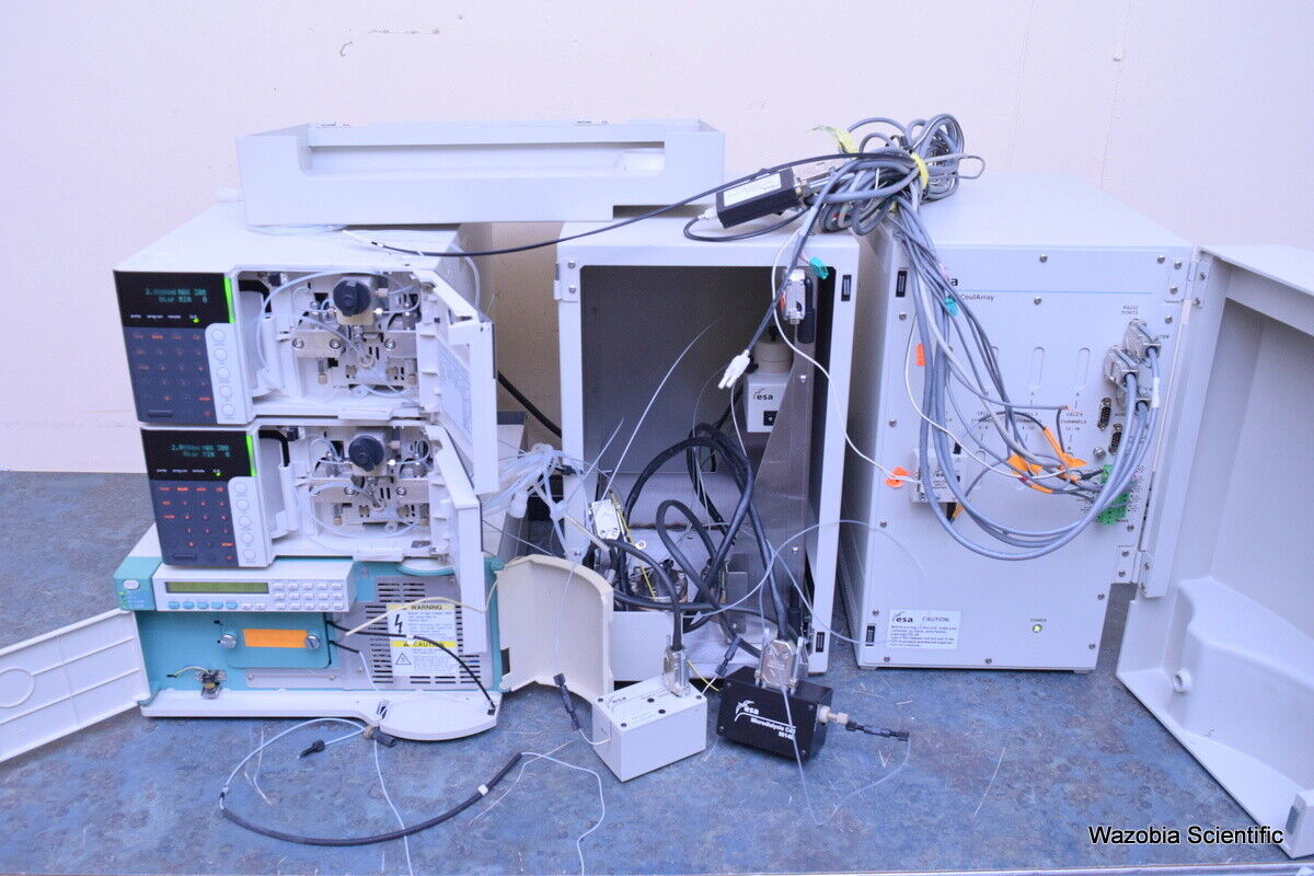 SHIMADZU PROMINENCE ESA HPLC 584 PUMP  528 UV-VIS DETECTOR COUL 5014B 5020 CELL