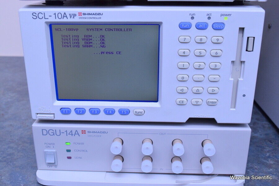 SHIMADZU LIQUID CHROMATOGRAPH HPLC SYSTEM LC-10AT VP SPD-10A SCL-10A CTO-10A DGU