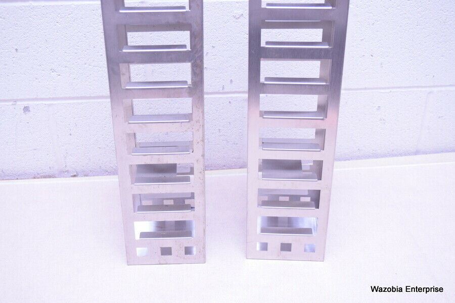 LOT OF 2 STAINLESS STEEL LAB CRYO STORAGE FREEZER RACK CRYOGENIC 5½ x 5½ x 26½