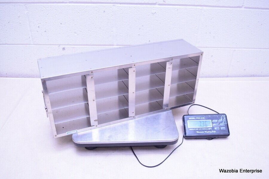 STAINLESS STEEL LABORATORY CRYO STORAGE FREEZER RACK CRYOGENIC 21¾ x 5⅝ x 9