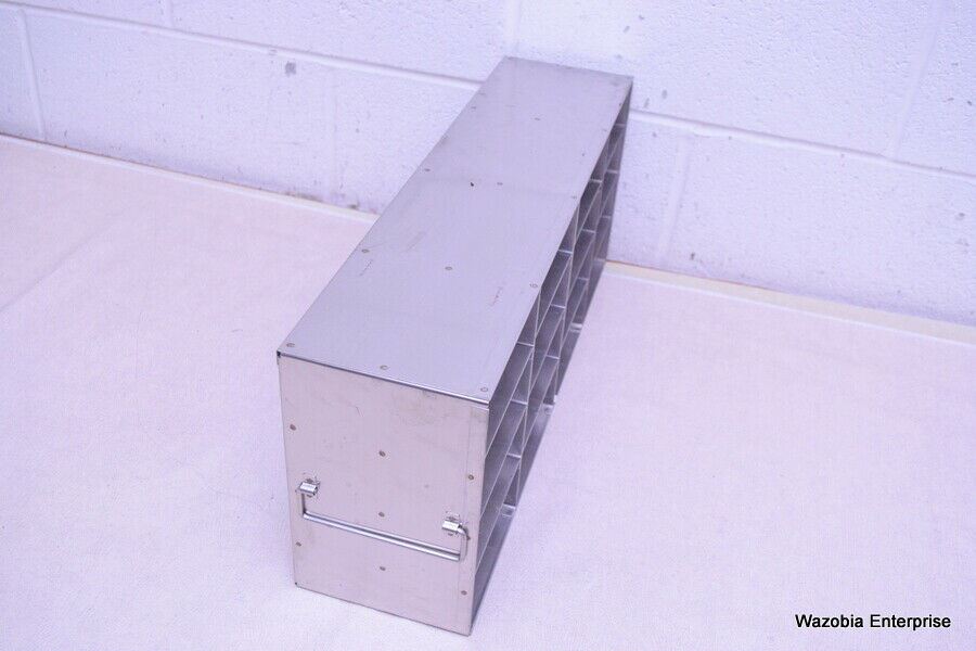 STAINLESS STEEL LABORATORY CRYO STORAGE FREEZER RACK CRYOGENIC 21¾ x 5⅝ x 9