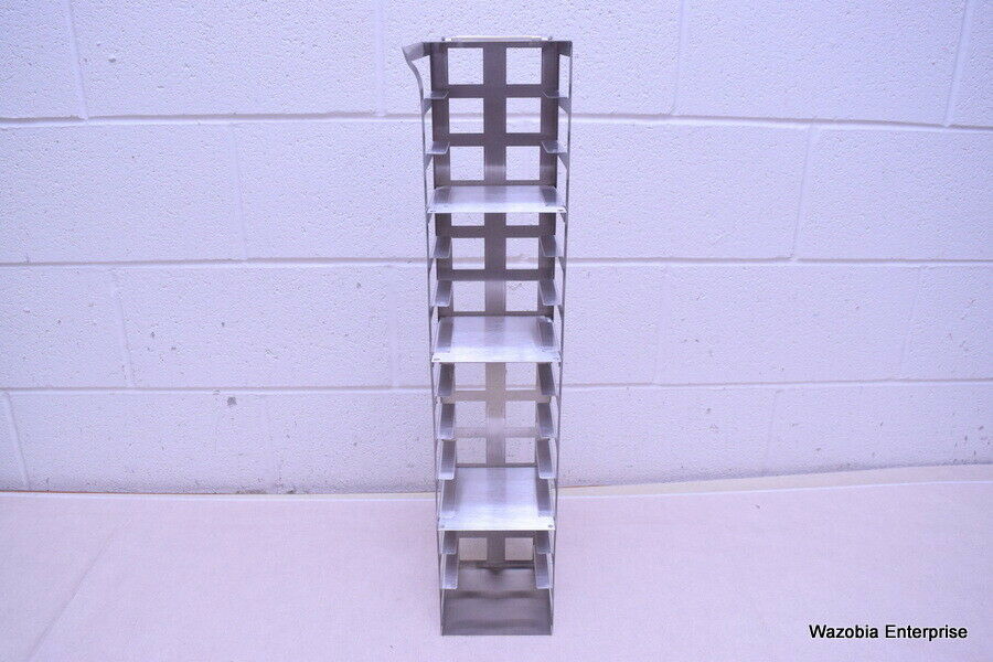 STAINLESS STEEL LABORATORY CRYO STORAGE FREEZER RACK CRYOGENIC 5 ⅝ x 5 ¾ x 27 ¼