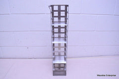 STAINLESS STEEL LABORATORY CRYO STORAGE FREEZER RACK CRYOGENIC 5 ⅝ x 5 ¾ x 27 ¼