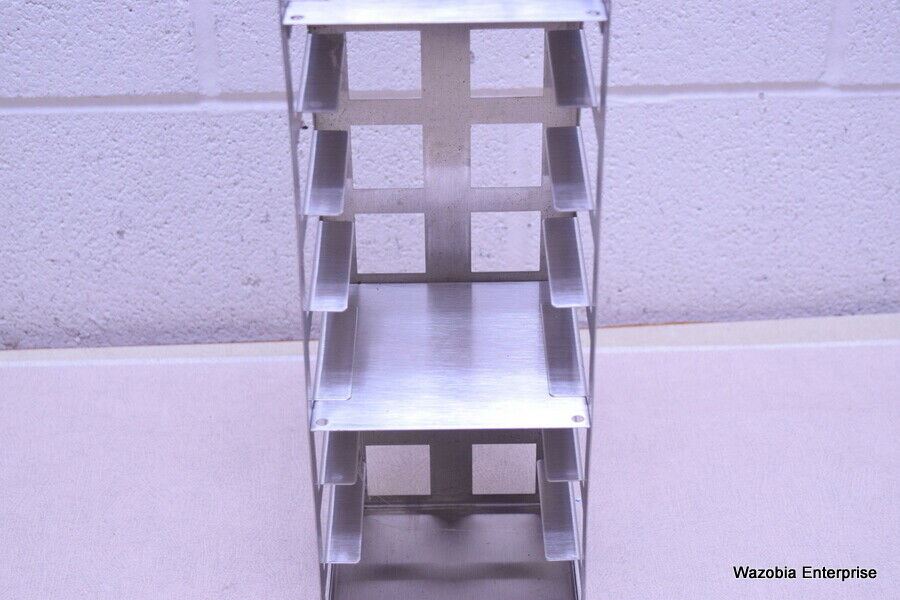 STAINLESS STEEL LABORATORY CRYO STORAGE FREEZER RACK CRYOGENIC 5 ⅝ x 5 ¾ x 27 ¼