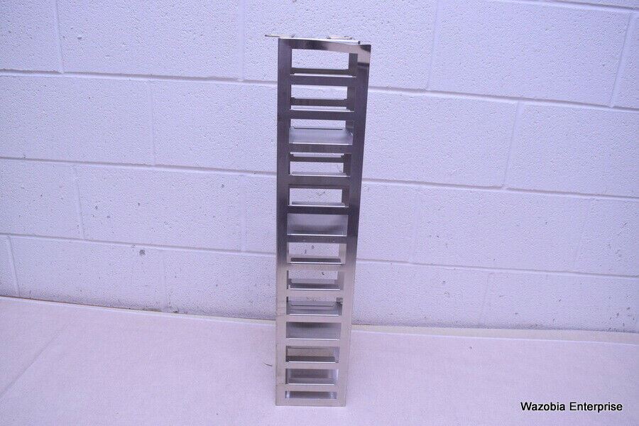 STAINLESS STEEL LABORATORY CRYO STORAGE FREEZER RACK CRYOGENIC 5 ⅝ x 5 ¾ x 27 ¼