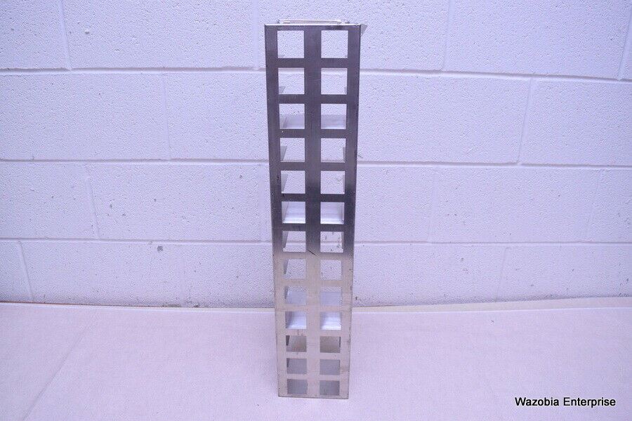 STAINLESS STEEL LABORATORY CRYO STORAGE FREEZER RACK CRYOGENIC 5 ⅝ x 5 ¾ x 27 ¼