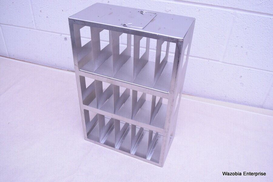 STAINLESS STEEL LABORATORY CRYO STORAGE FREEZER RACK CRYOGENIC 10 ⅞x 5½x16½