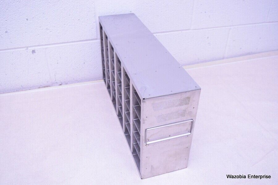 STAINLESS STEEL LABORATORY CRYO STORAGE FREEZER RACK CRYOGENIC 21½ X 5½ x 11