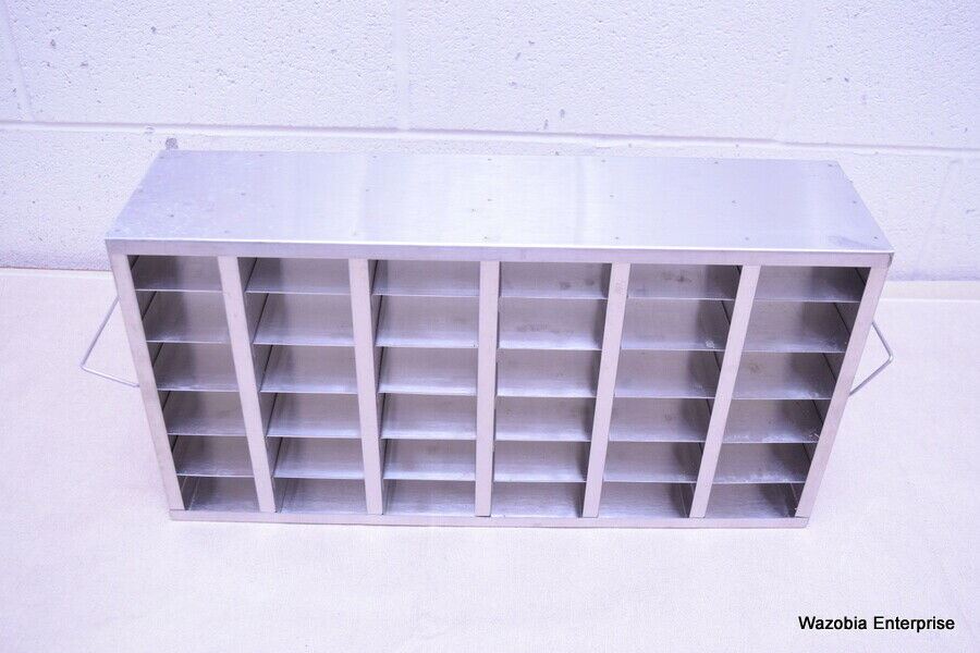 STAINLESS STEEL LABORATORY CRYO STORAGE FREEZER RACK CRYOGENIC 21½ X 5½ x 11