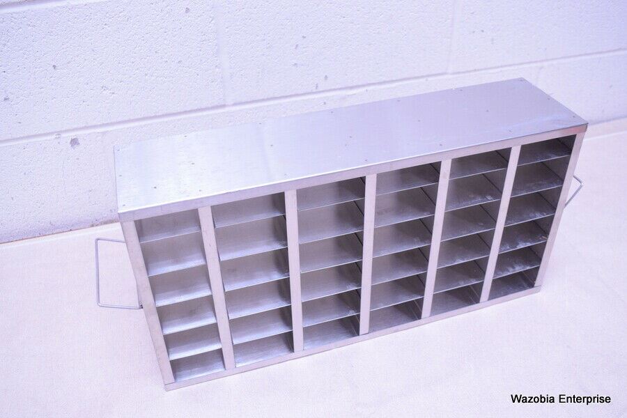 STAINLESS STEEL LABORATORY CRYO STORAGE FREEZER RACK CRYOGENIC 21½ X 5½ x 11