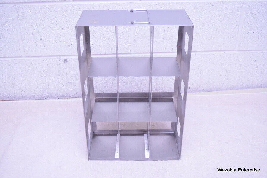 STAINLESS STEEL LABORATORY CRYO STORAGE FREEZER RACK CRYOGENIC 10⅞ X 5½ x 16½