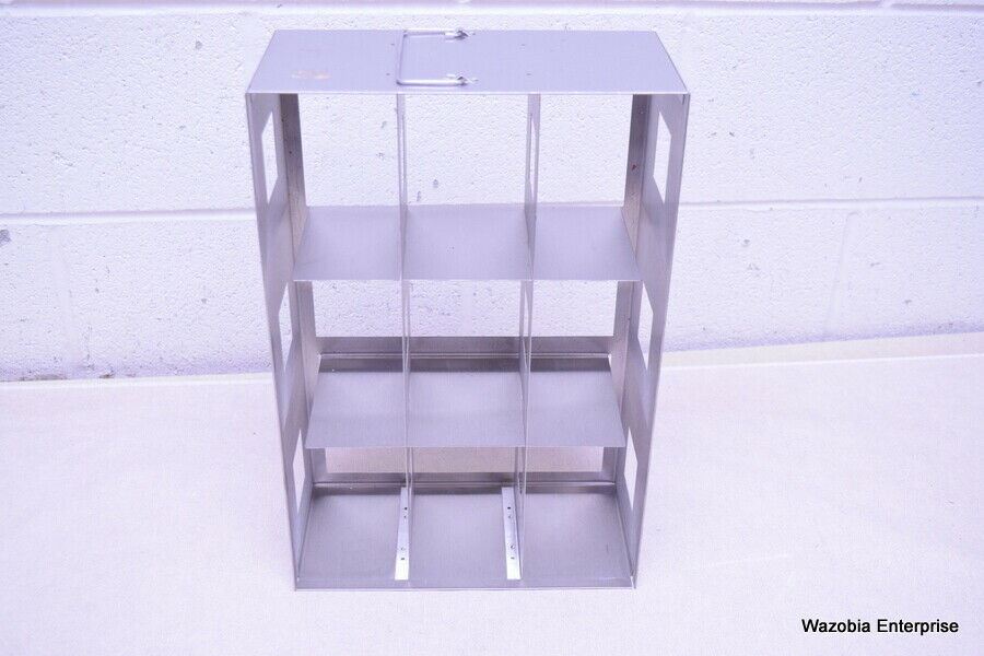 STAINLESS STEEL LABORATORY CRYO STORAGE FREEZER RACK CRYOGENIC 10⅞ X 5½ x 16½