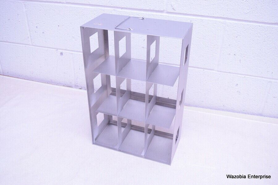 STAINLESS STEEL LABORATORY CRYO STORAGE FREEZER RACK CRYOGENIC 10⅞ X 5½ x 16½