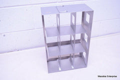 STAINLESS STEEL LABORATORY CRYO STORAGE FREEZER RACK CRYOGENIC 10⅞ X 5½ x 16½