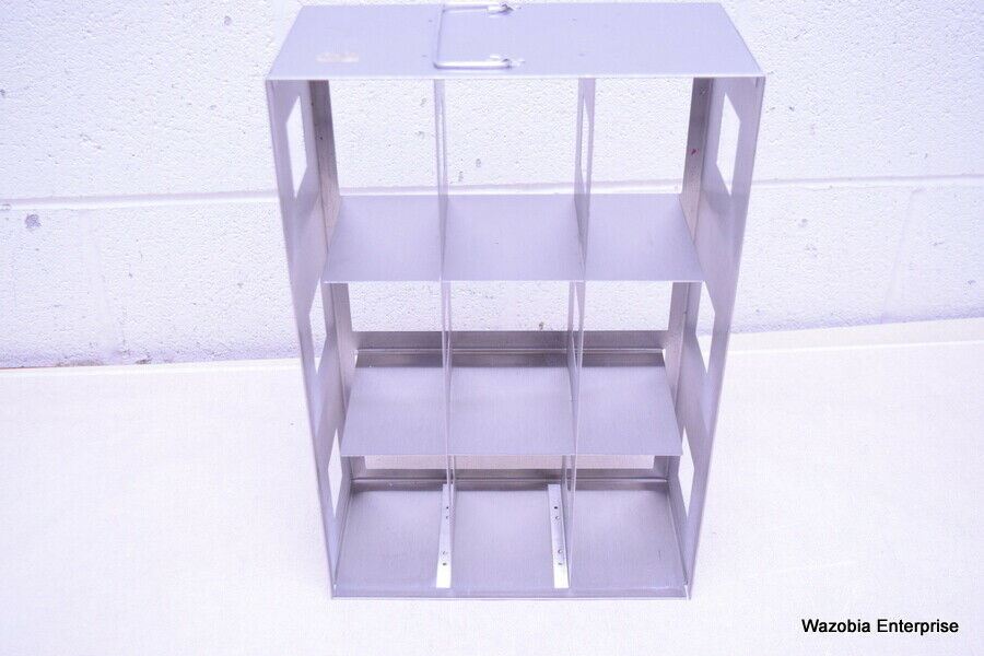 STAINLESS STEEL LABORATORY CRYO STORAGE FREEZER RACK CRYOGENIC 10⅞ X 5½ x 16½