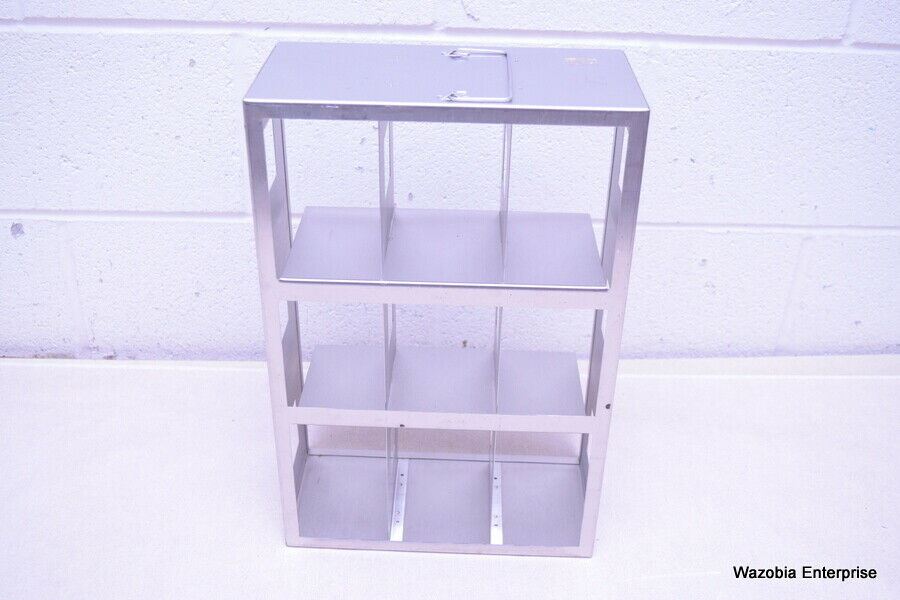 STAINLESS STEEL LABORATORY CRYO STORAGE FREEZER RACK CRYOGENIC 10⅞ X 5½ x 16½