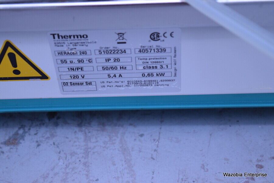 HERAEUS HERA CELL 240 WATER JACKETED INCUBATOR 51022234 HERACELL