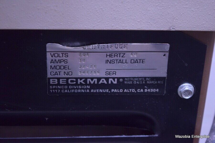 BECKMAN J2-21 CENTRIFUGE WITH  NO ROTOR