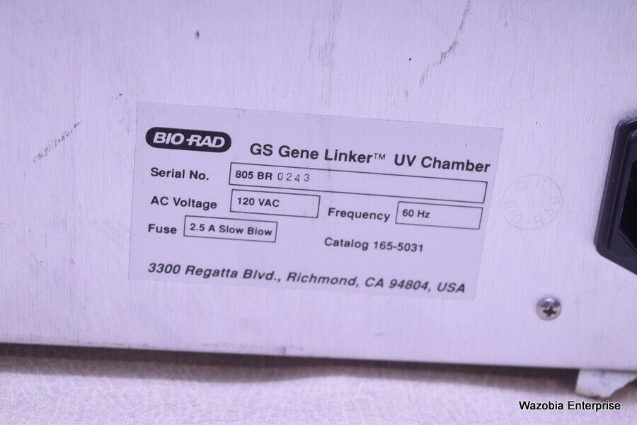 BIO RAD GS GENE LINKER UV CHAMBER UV IRRADIATION