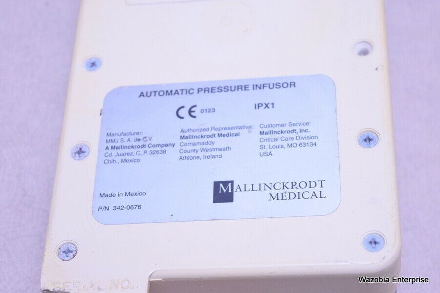 MALLINCKRODT MEDICAL AUTOMATIC PRESSURE INFUSOR MODEL AD-1000