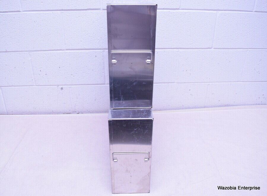 LOT OF 2 STAINLESS STEEL LAB CRYO STORAGE FREEZER RACK CRYOGENIC 22⅛ x 5¼ x 12¾